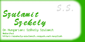szulamit szekely business card
